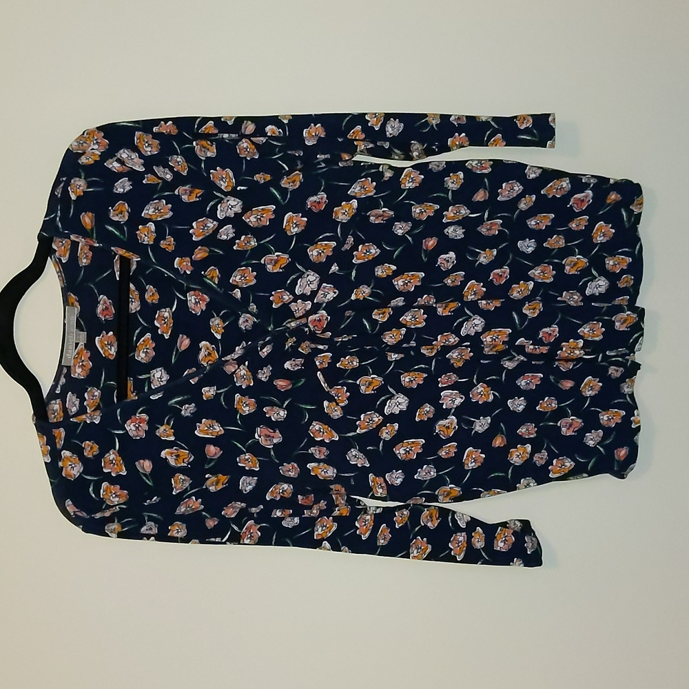 *Last Chance* Daniel Rainn Navy Floral faux crossover